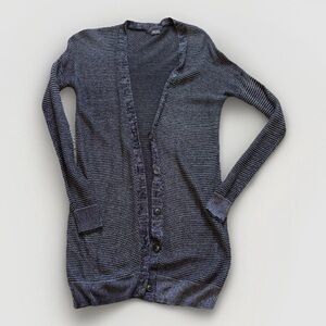 Preowned Vince Linen Cardigan Womens XS Gray Lightweight Classic Botton Up Front
